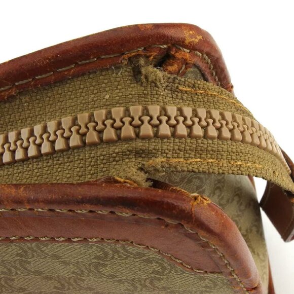 CELINE Clutch Bag Macadam Beige PVC ?~ Leather Authentic Used F1688 - Picture 10 of 10